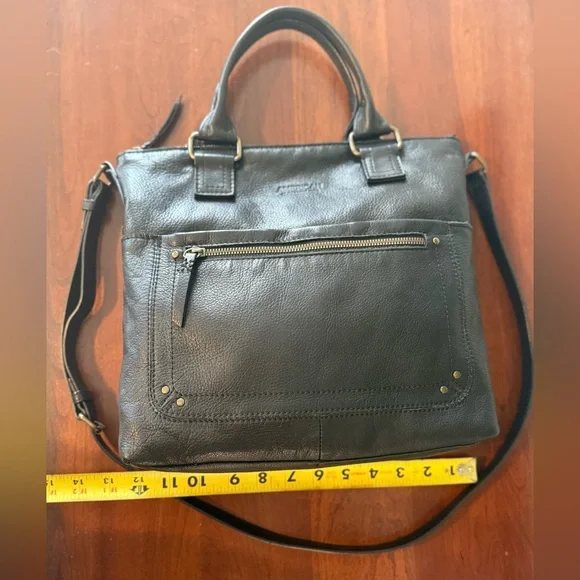 American Leather Co Jamestown Tote | ✨Buttery Soft✨ Slouchy Black Leather Bag - Picture 5 of 10
